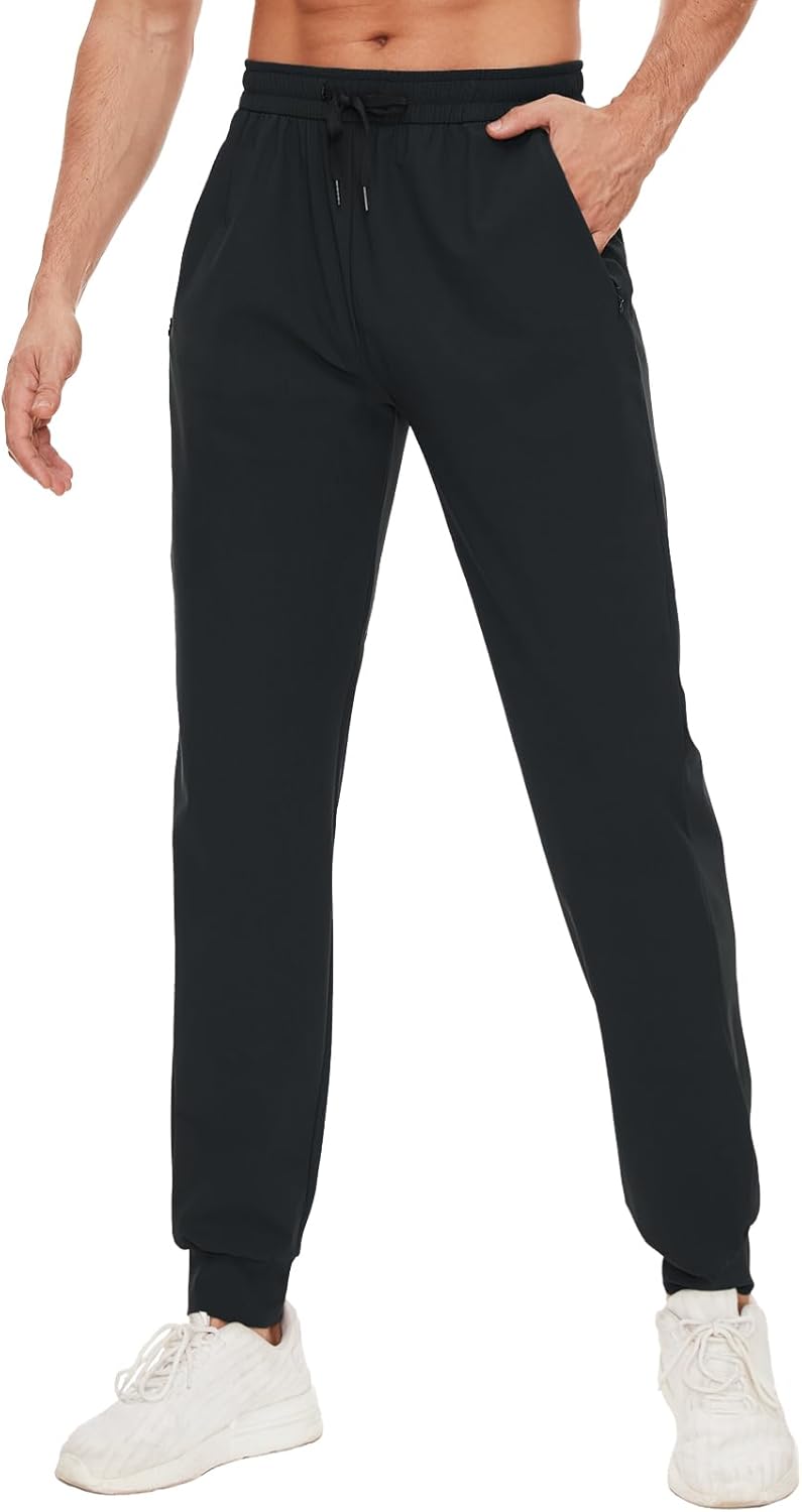 SEVEGO Men’s 31″/33″/35″/37″ Tall Inseam Joggers Lightweight Sweatpants 3 Zipper Pocket Tapered Athletic Workout Gym Pant