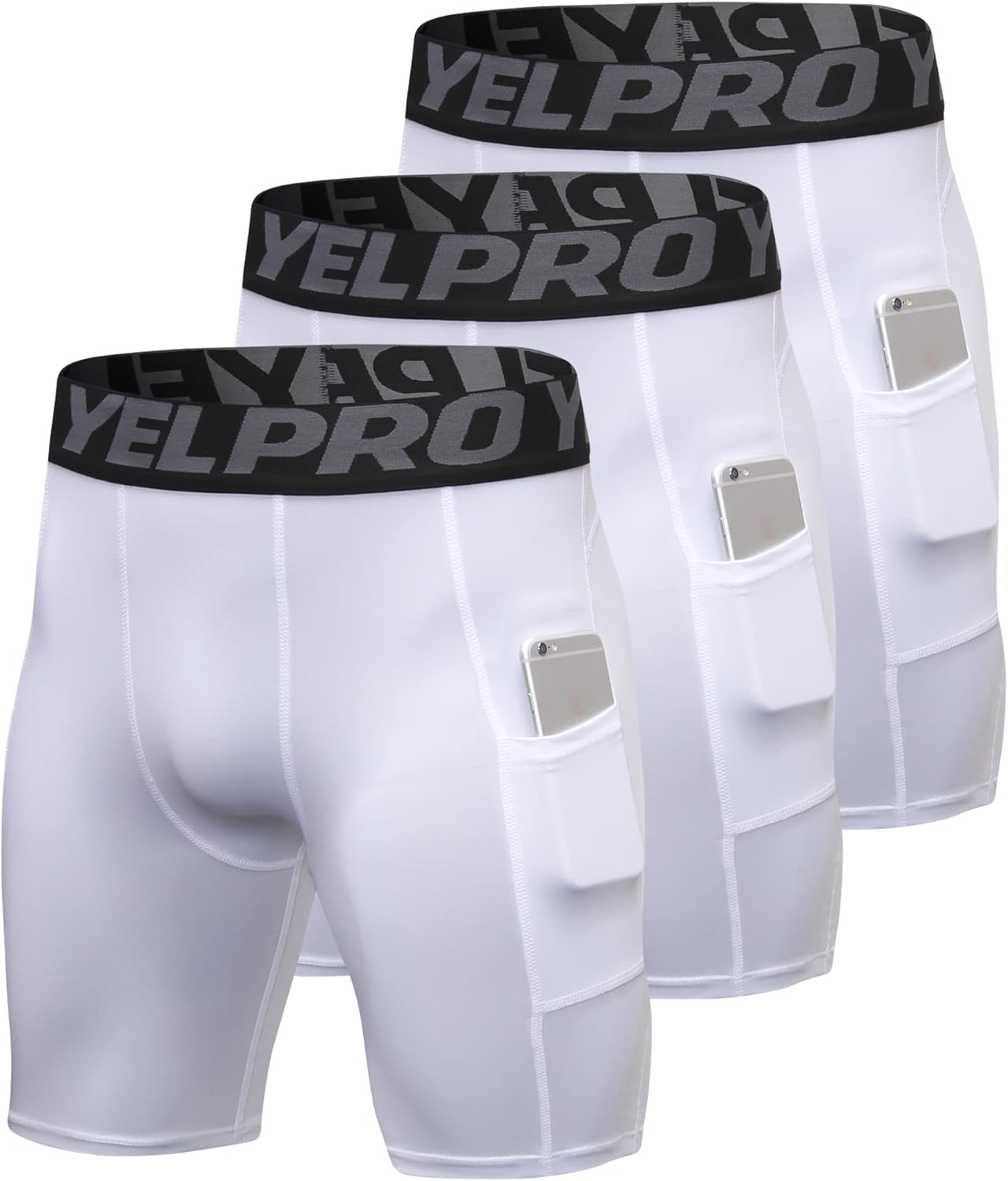 SPVISE Compression Shorts Men 1/3 Pack, Dry Fit Compression Underwear Spandex Running Shorts, Workout Athletic Shorts Pocket