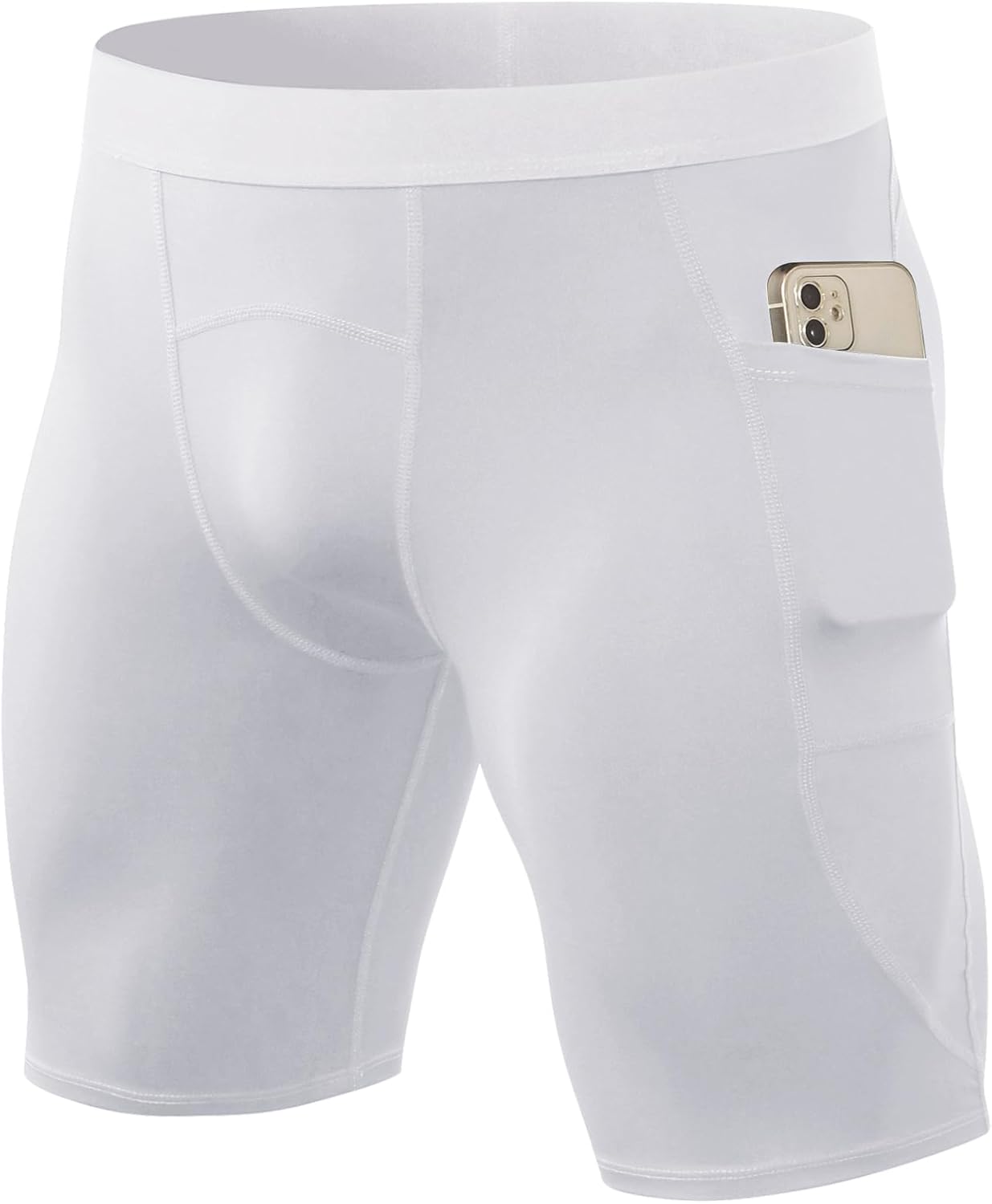 SPVISE Compression Shorts Men Spandex Sports Shorts Workout Running Gym Shorts Cool Dry Athletic Baselayer Underwear Pockets