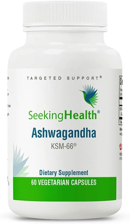 Seeking Health Ashwagandha Extract, Potent 467 mg Natural Ashwagandha with 5% Withanolide, Supports Balanced Mood, Focus, and Sleep, Vegan and Vegetarian (60 capsules)