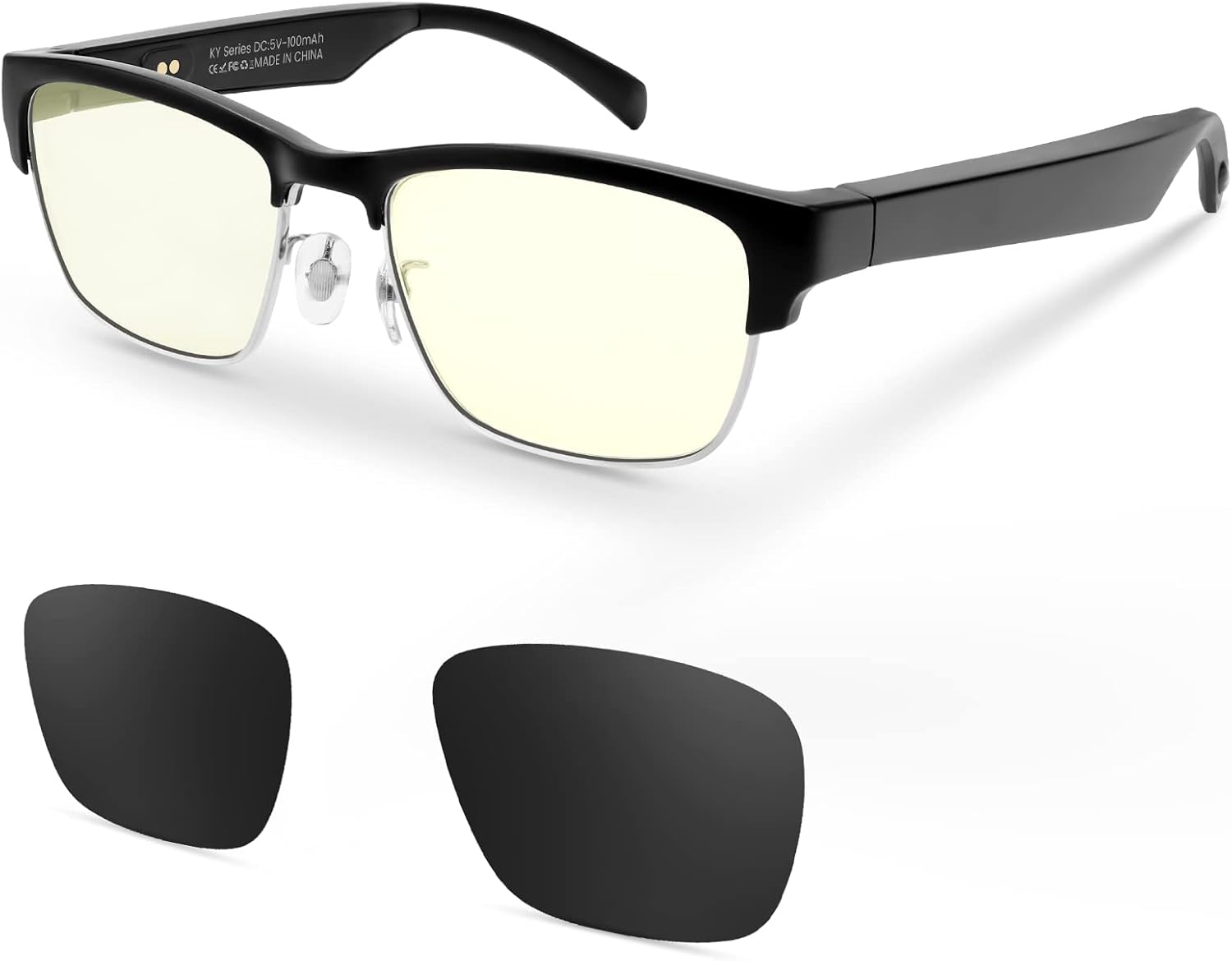 Smart Glasses | Blue Light Filtering & Polarized Sunglass Lenses | Touch & Voice Assistant Compatible | Call & Music & 6 Hours for Women Men