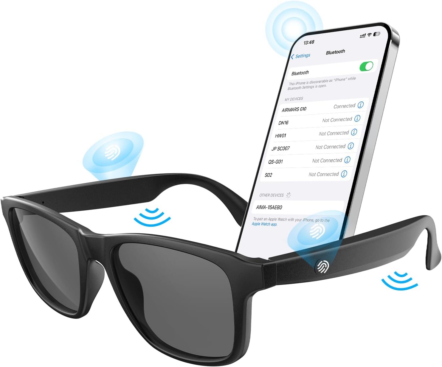 Smart Glasses for Men, Polarized Bluetooth Sunglasses with Speakers,Smart Sunglasses Bluetooth 5.3,Support Athletic/Outdoor UV Protection/Voice Assistant