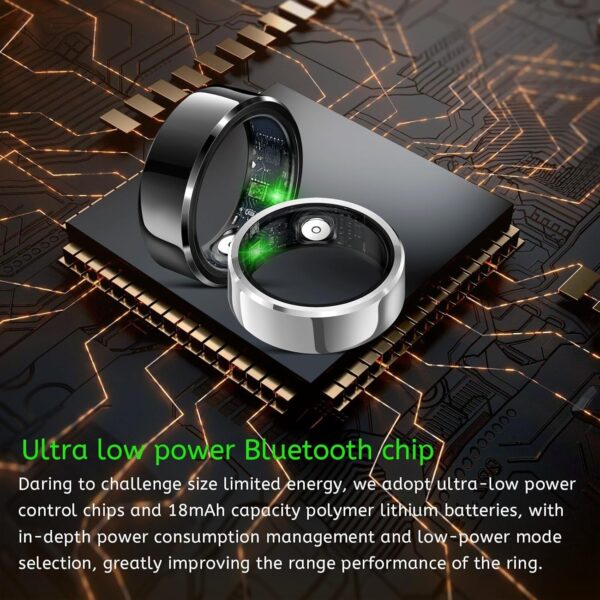 Smart Ring, Fitness Tracker Ring with Charging Case, IP68 Waterproof, Heart Rate, Blood Oxygen, Sleep Tracker, No App Subscription-Compatible with Android 6.0+ and iOS 11.0 (Black, 10#)