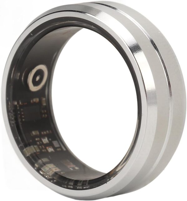 Smart Ring Health, Health Ring to Monitor Fitness Sleep Heart Rate, Step Counting, Remotely Take Photo, IP68 Waterproof Smart Health Ring for Men Women, Silver (10)