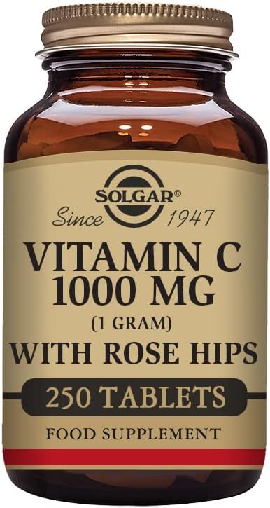 Solgar Vitamin C 1000 mg with Rose Hips, 250 Tablets – Antioxidant & Immune Support – Overall Health – Supports Healthy Skin & Joints – Non GMO, Vegan, Gluten Free, Dairy Free, Kosher – 250 Servings