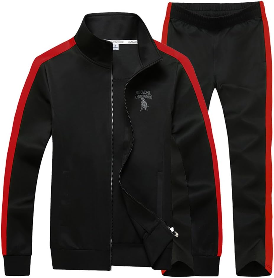 Sun Lorence Men’s Athletic Full Zip Track Suits Casual Jogging Sweat Suits Set 2 Piece for Men