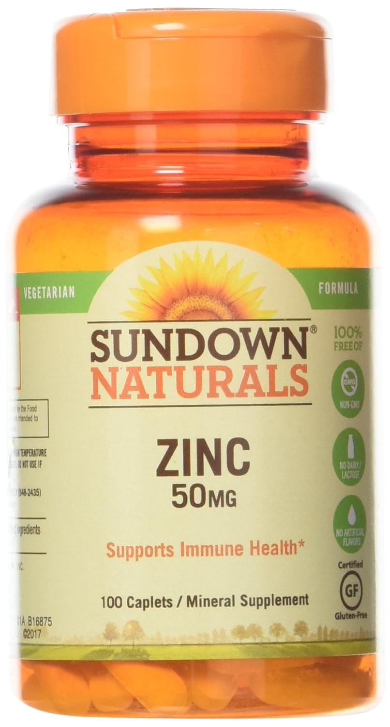 Sundown, Zinc Gluconate 50Mg Caplets, 100 ct