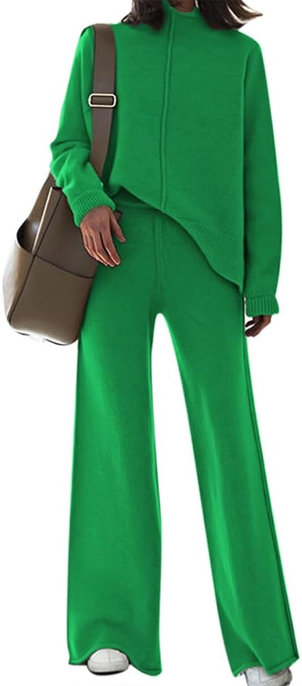 TOLENY Women’s 2 Piece Lounge Sets Pullover Sweater and Wide Leg Pants Tracksuit Outfits