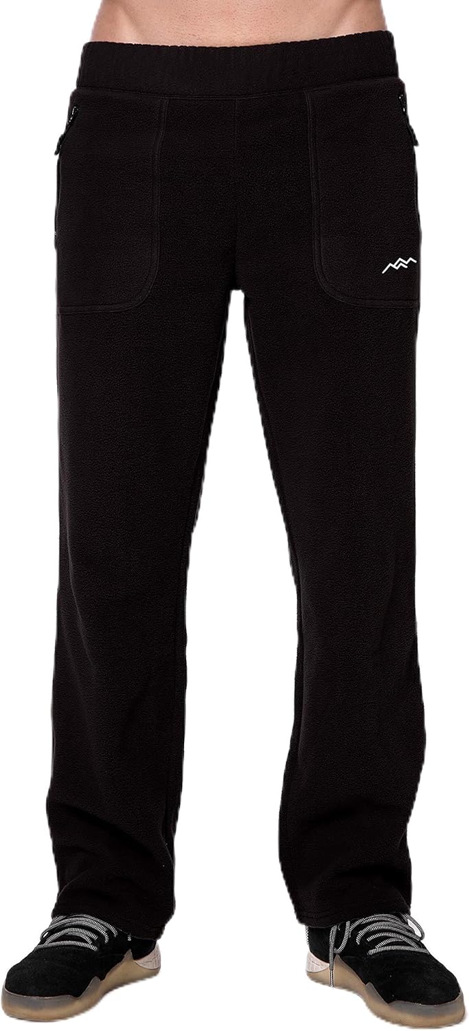 TRAILSIDE SUPPLY CO. Men’s Polar Fleece Thermal Sweatpants with Zipper Pockets