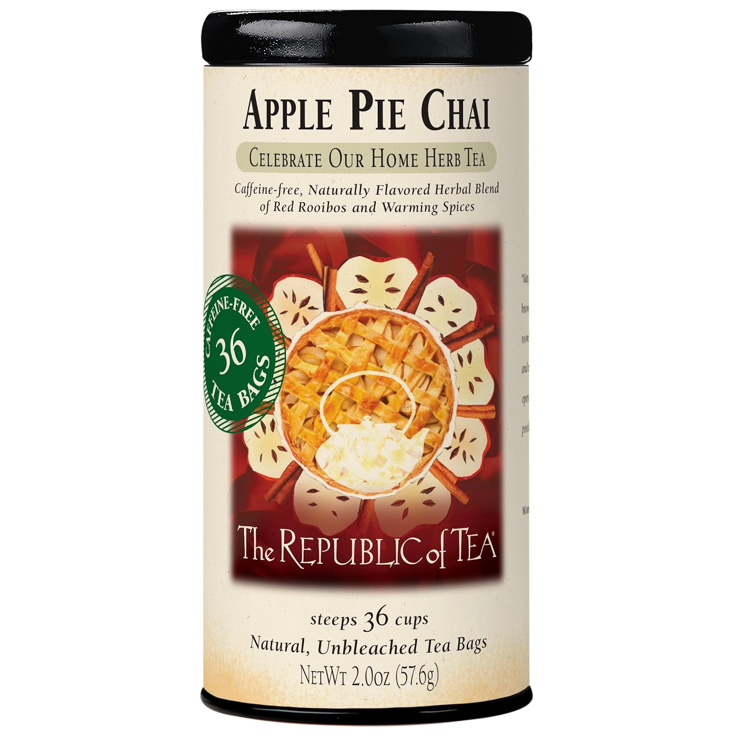 The Republic of Tea – Apple Pie Chai Herbal Tea, 36 Tea Bags