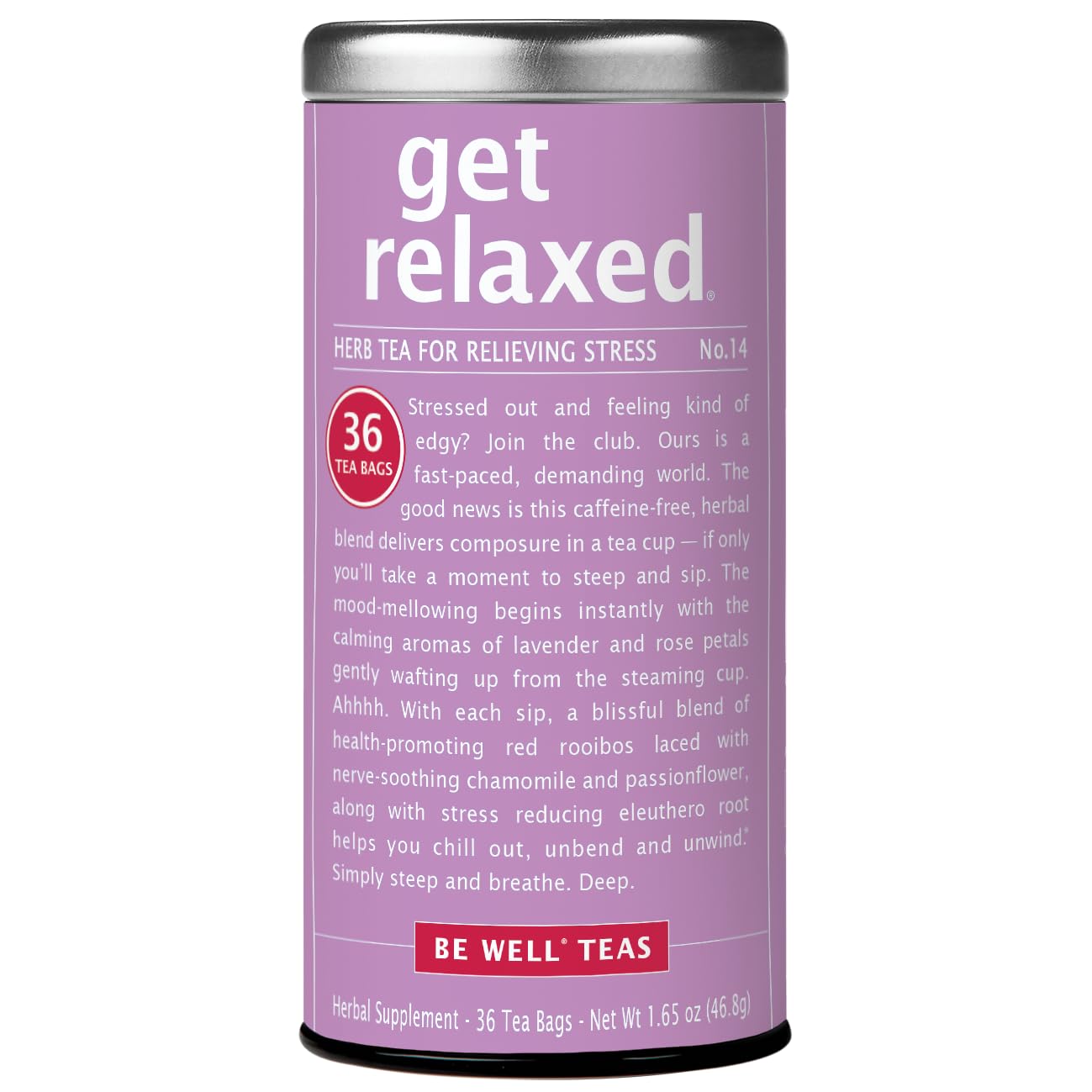 The Republic of Tea, Get Relaxed No.14 Tea for Relieving Stress Tea, 36-Count