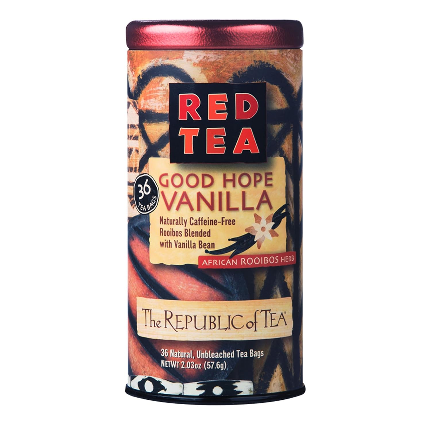 The Republic of Tea – Good Hope Vanilla Herbal Red Tea, Naturally Caffeine-Free African Rooibus – 36 Tea Bags