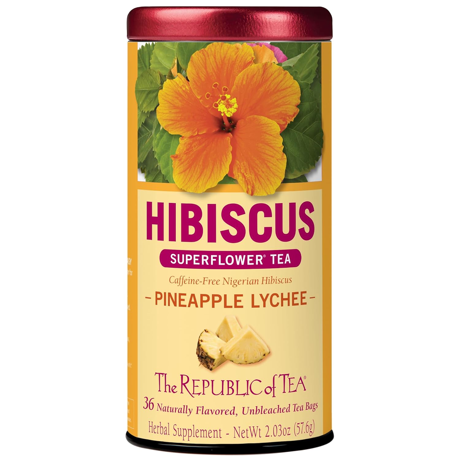 The Republic of Tea, Pineapple Lychee Hibiscus, 36-Count