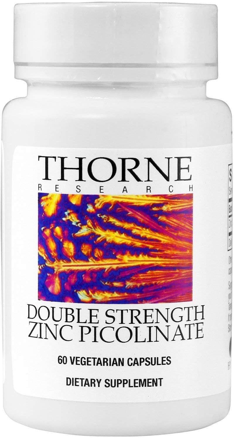 Thorne Research – Zinc Picolinate 30 Milligram (Formerly Double Strength Zinc Picolinate) – Well-Absorbed Zinc Supplement For Immune Function – NSF Certified For Sport – 60 Capsules