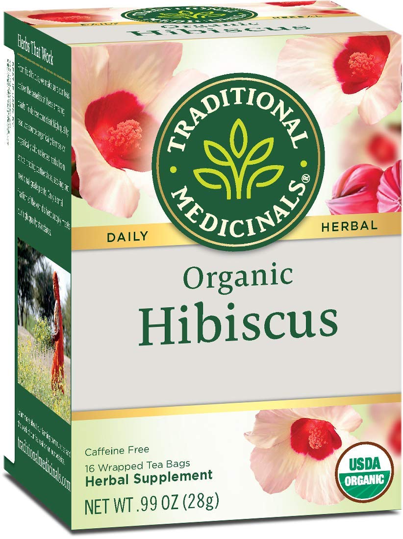 Traditional Medicinals Organic Hibiscus Herbal Tea, Supports Heart Health, (Pack of 1) – 16 Tea Bags