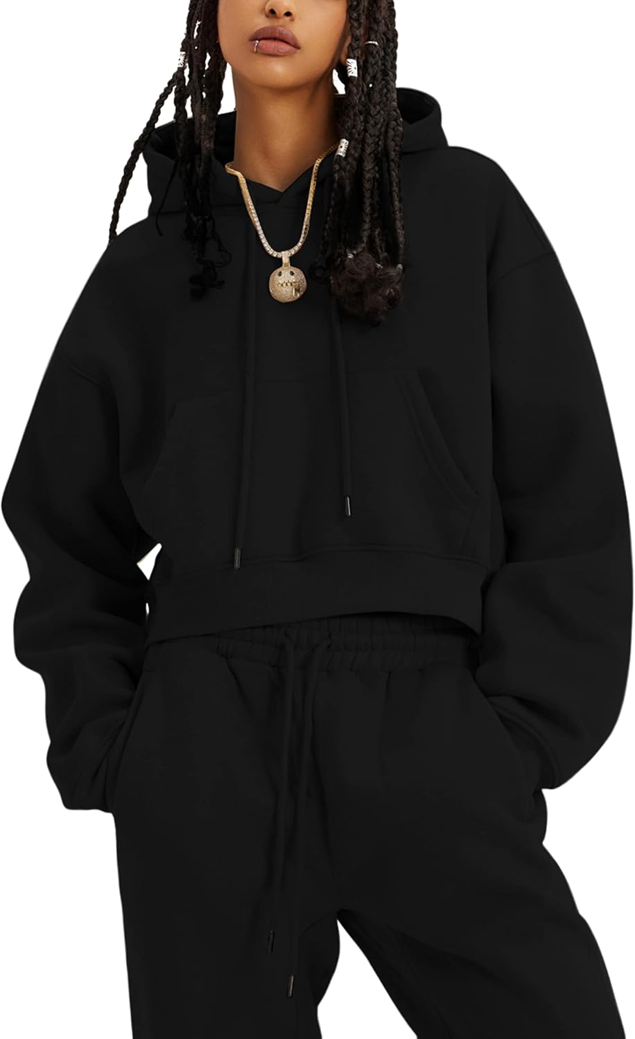 UANEO Women 2 Piece Outfits Sweatsuit Hoodie Sweatshirt Jogger Sets Lounge Tracksuit Set