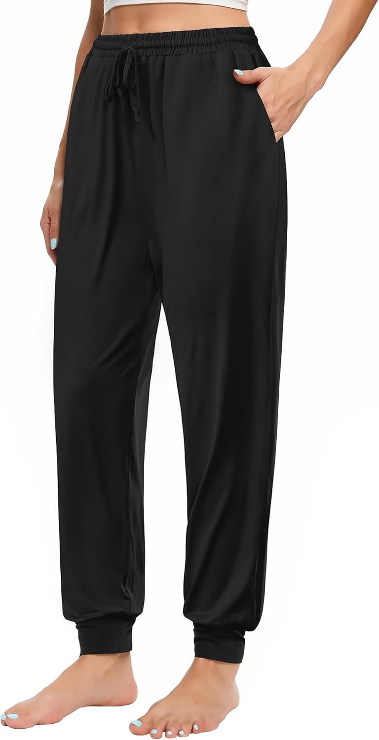 UMMISS Womens Sweatpants High Waisted Yoga Pants with Pockets Elastic Drawstring Joggers Athletic Pants Stretch Sweat Pants