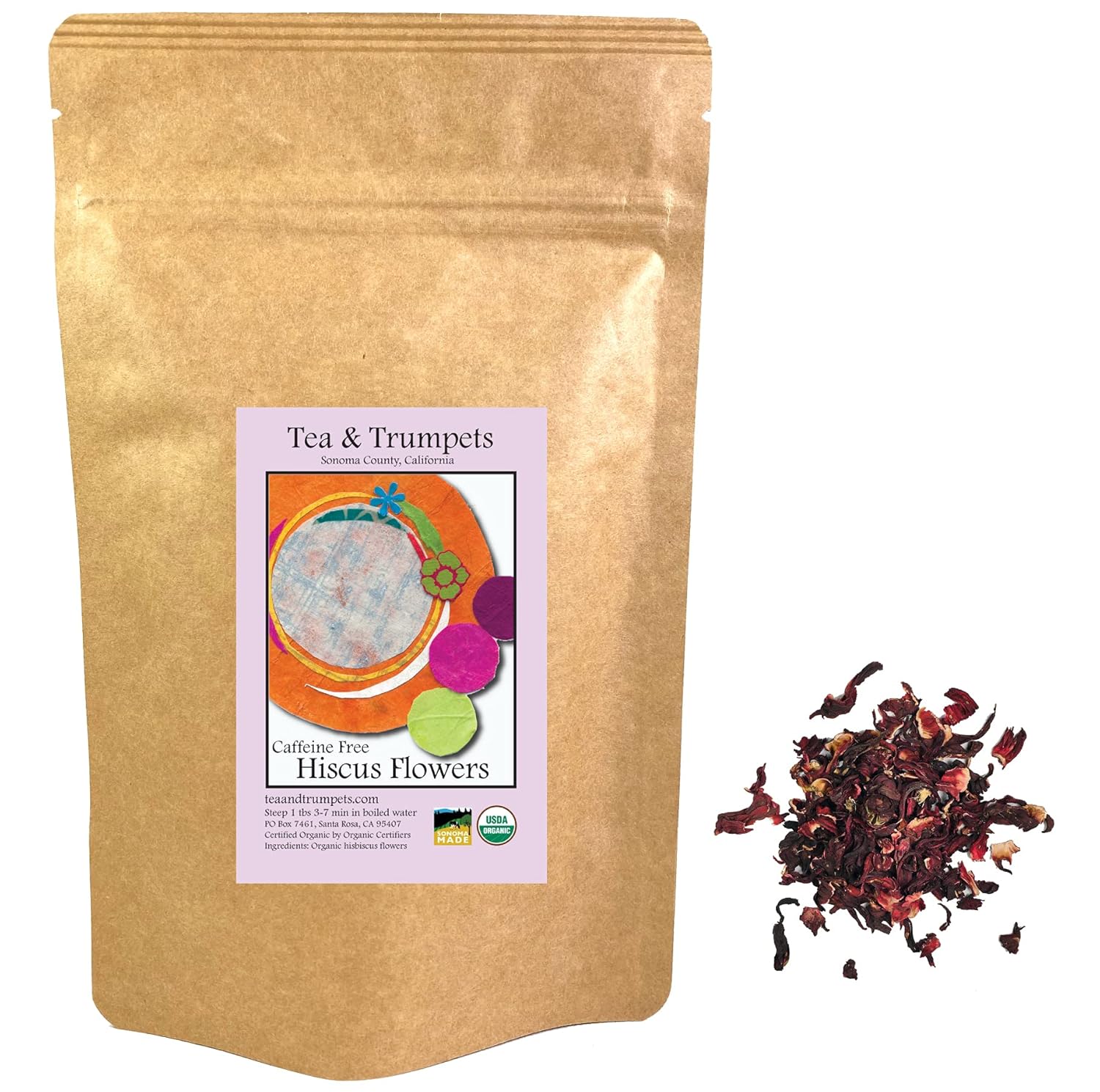 USDA Organic Hibiscus Loose Leaf Herbal Tea 1 LB (16 oz)