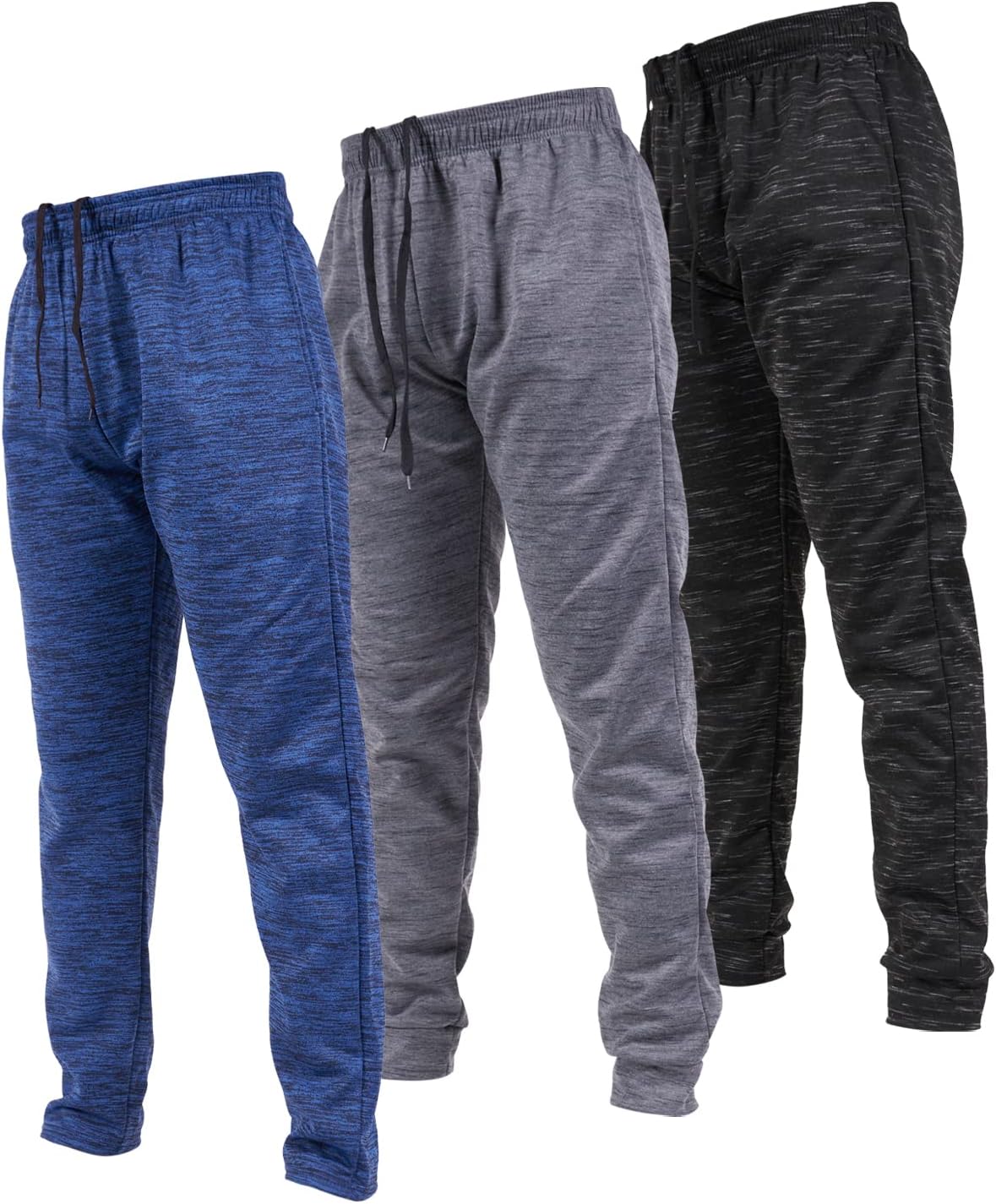 Ultra Performance 3 Pack Mens Open Bottom Sweatpants with Pockets, Casual Sweatpants for Men