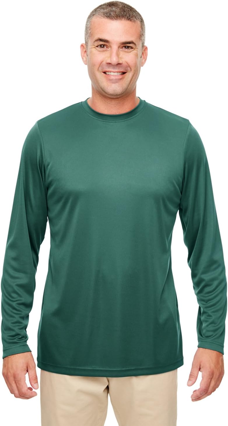 UltraClub Men’s Cool & Dry Performance Long-Sleeve Top 6XL FOREST GREEN