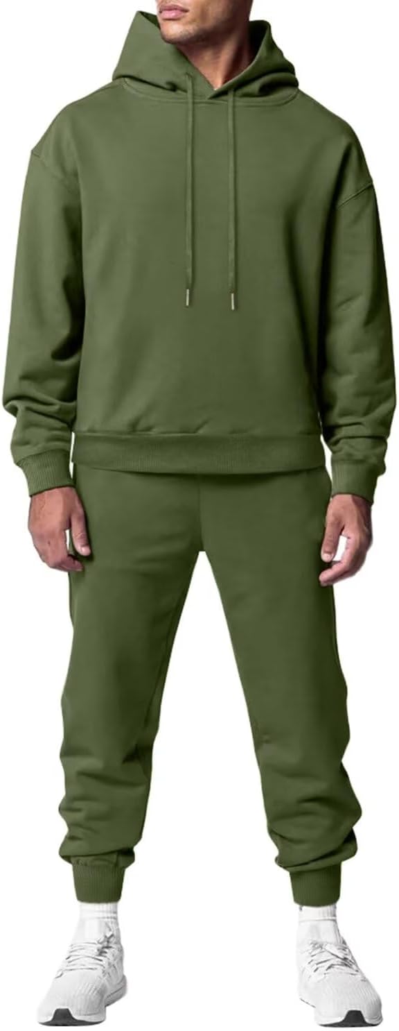 Uni Clau Men’s Hoodie Sweatsuit Sets 2 Piece Outfit Long Sleeve Jogging Tracksuits Casual Suits Set