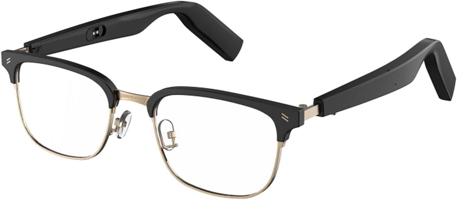 WGP Smart Bluetooth Audio Glasses, Open Ear Speaker, Metal Frame with Optical Lens Replaceable for Reading Gaming Driving