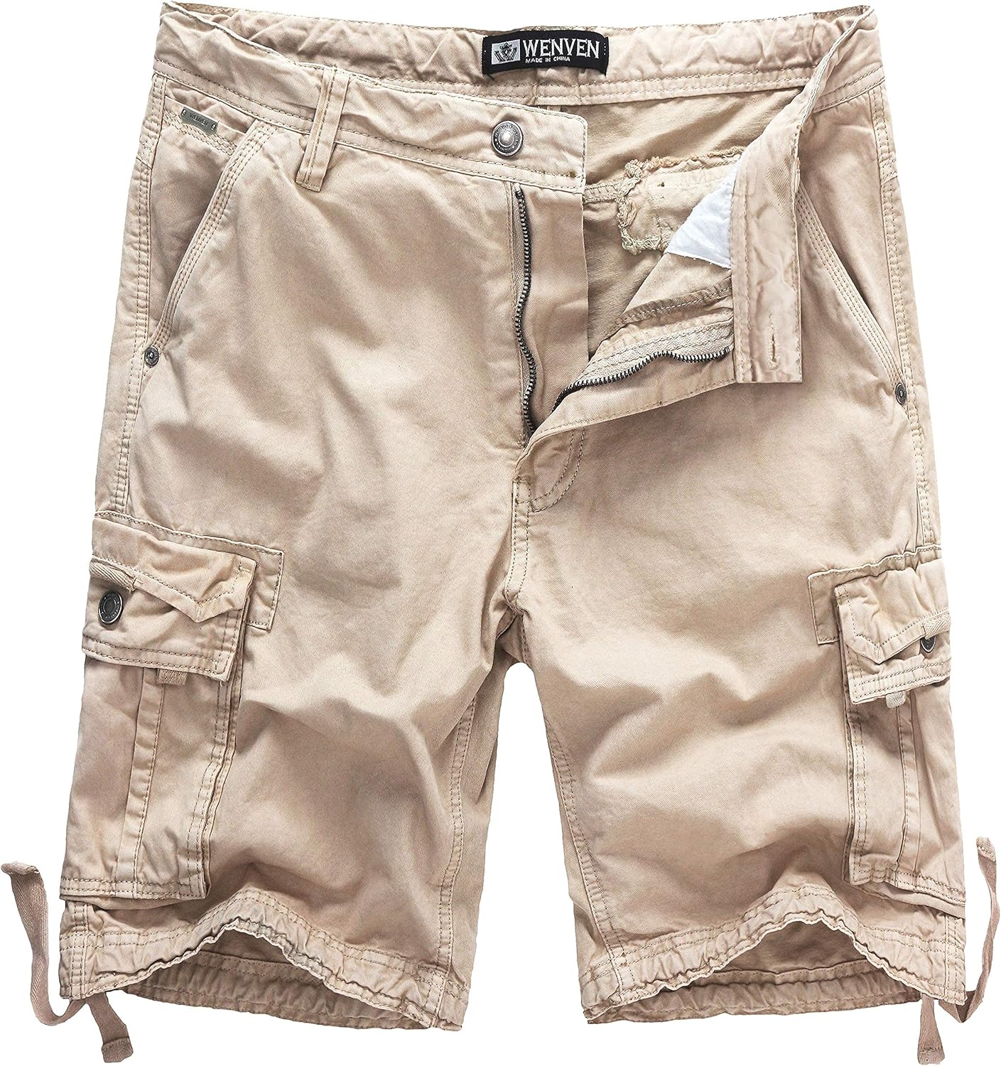 WenVen Men’s Cotton Twill Cargo Shorts Classic Relaxed Fit- Reg and Big & Tall Sizes