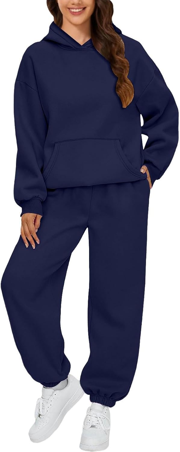 Women 2 Piece Sets Sweatsuit Lounge Outfits Hoodies Jogger Sweatpants Matching Sets Fall Fleece Tracksuit