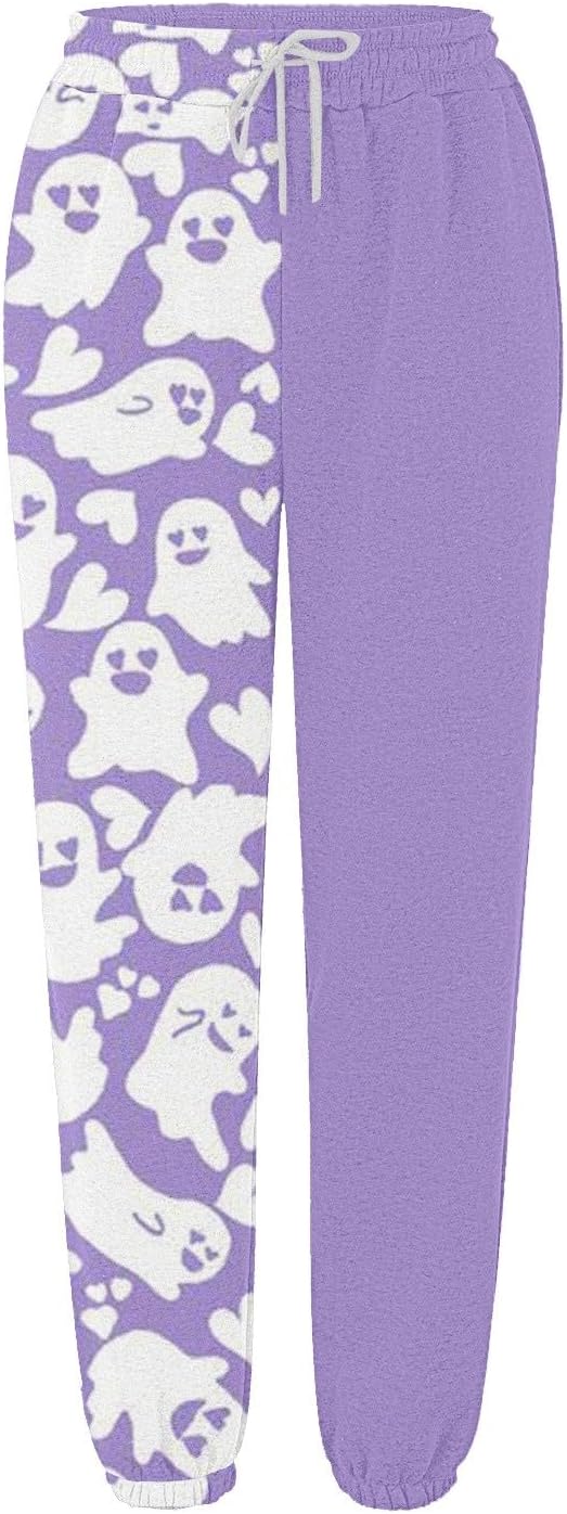 Women Halloween Sweatpants High Waisted Sporty Active Cinch Bottom Joggers Pants Baggy Lounge Bottoms with Pockets