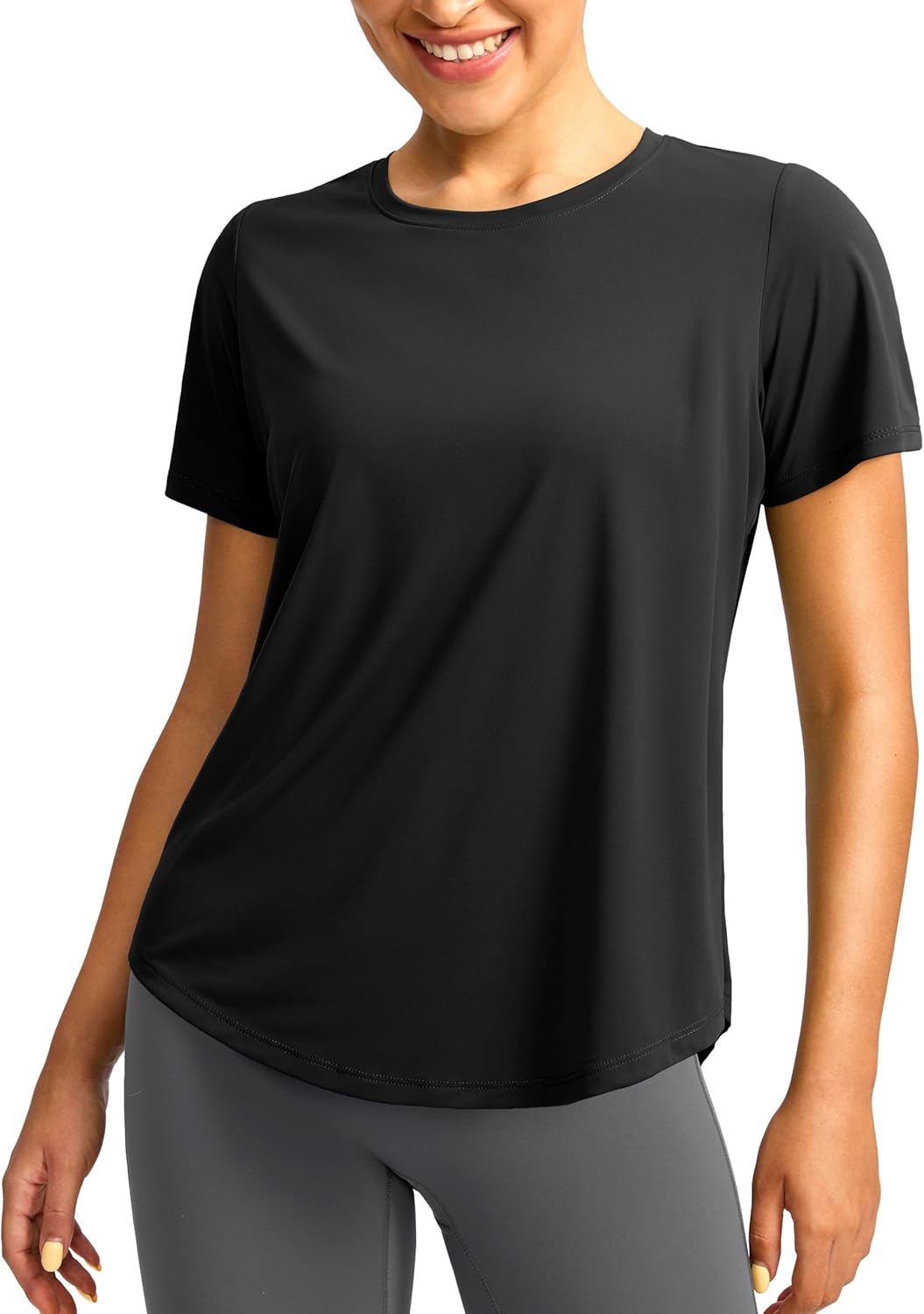 Women’s Short Sleeve Workout Shirts Breathable UPF 50+ Sun Protection T-Shirts Quick Dry Gym Running Hiking Tops