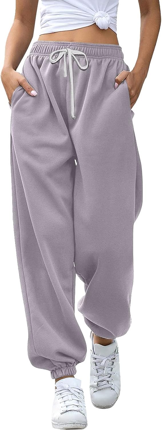 Womens Sweatpants 2024 High Waisted Baggy Sweatpants Joggers Sport Trousers Active Workout Jogger Pants with Pockets