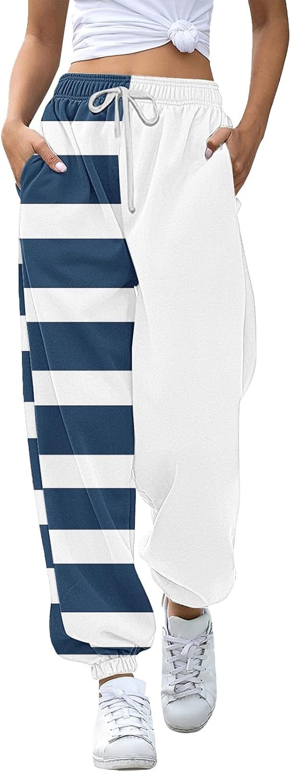 Women’s Sweatpants High Waisted Drawstring Waist Wide Leg Sweatpants with Pockets Casual Loose Yoga Pants