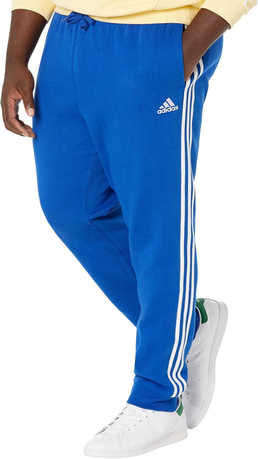 adidas Men’s Big & Tall Essentials 3-Stripes Tapered Cuff Fleece Pants
