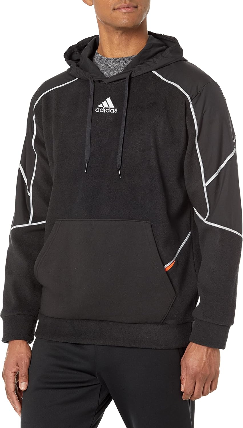 adidas Men’s Essentials in The Dark Reflective Polarfleece Hoodie