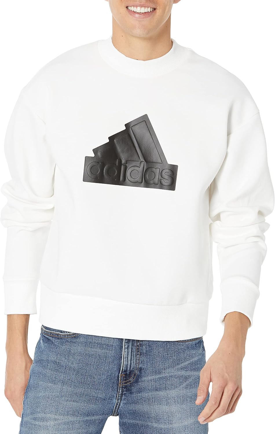 adidas Men’s Short Future Icon Badge of Sport Crewneck