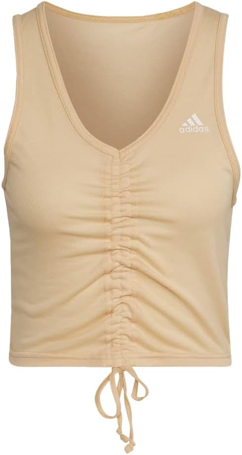adidas Women’s Hyperglam Crop Tank Top, Pulse Amber