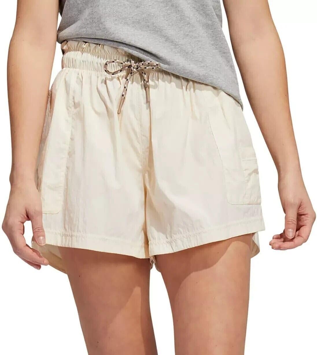 adidas Womens Woven Utility Shorts Unlined, Wonder White