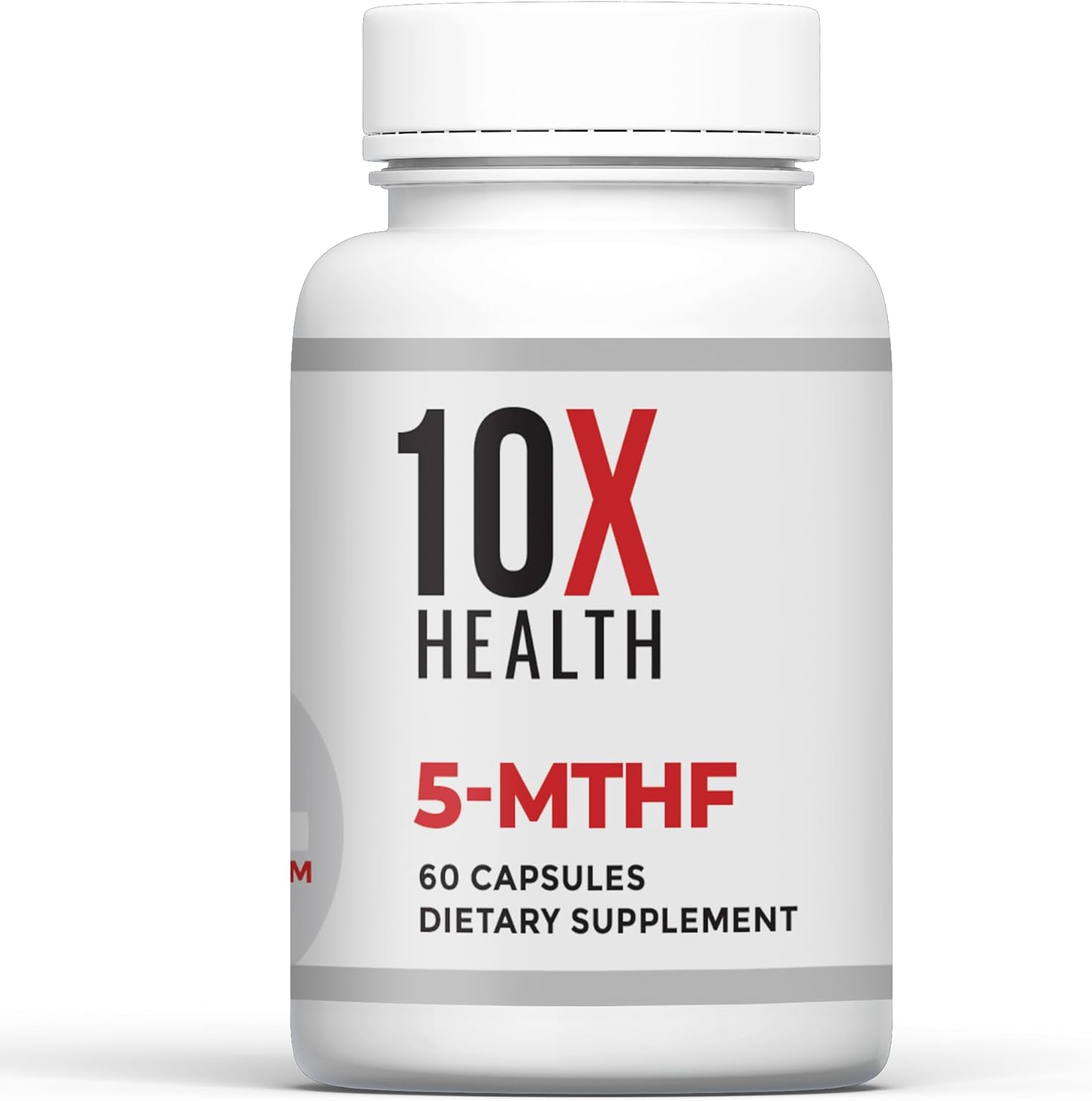 10X Health 5 MTHF Supplement – Methylated Multivitamin with Methylfolate & Magnesium for Brain, Heart Health, DNA & Neurotransmitter Synthesis – Bioavailable 5-MTHF Supplement – 60 Capsules