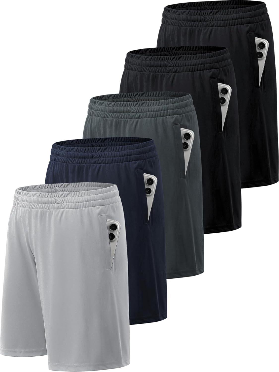 BVNSOZ Men’s Athletic Shorts with Pockets and Elastic Waistband Quick Dry Workout Shorts for Men