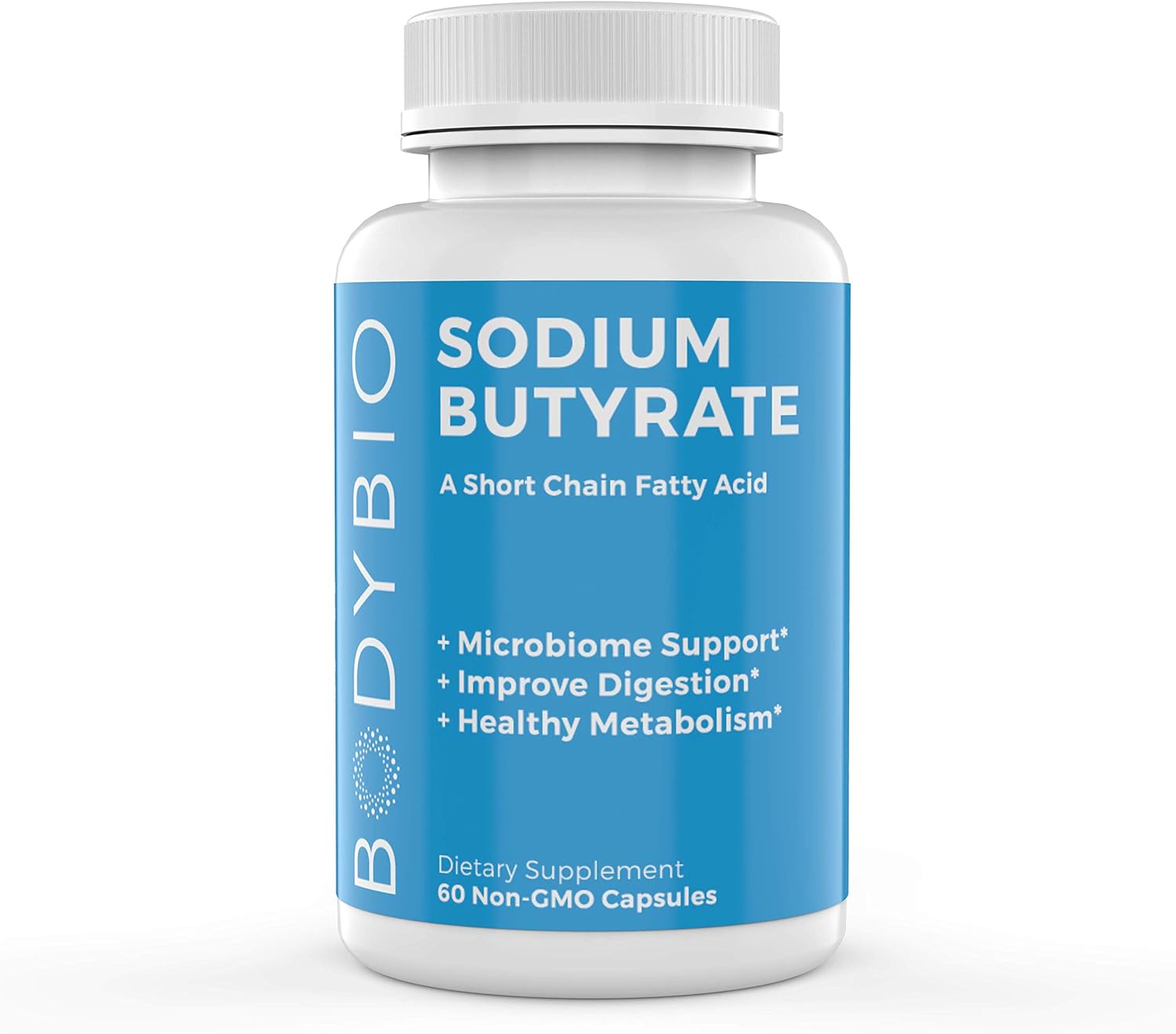 BodyBio Gut Health Supplement 60 Caps – Butyrate + Sodium | The Ultimate Postbiotic | No Bloating | No Gas | Great Poops | Supports Healthy Digestion | Leaky Gut Repair | No Additives