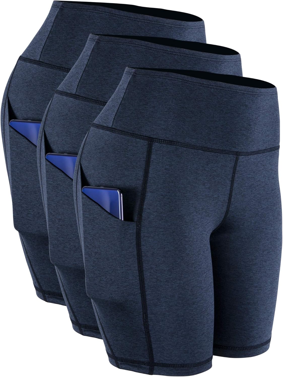 CADMUS High Waisted Compression Shorts for Women Bike Running Shorts Two Pockets