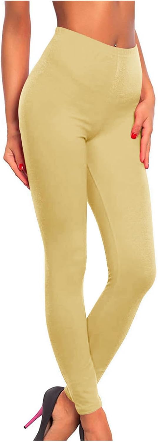 DASAYO Women’s High Waist Leggings Solid Color Full Length Non See Though Stretchy Yoga Workout Pants
