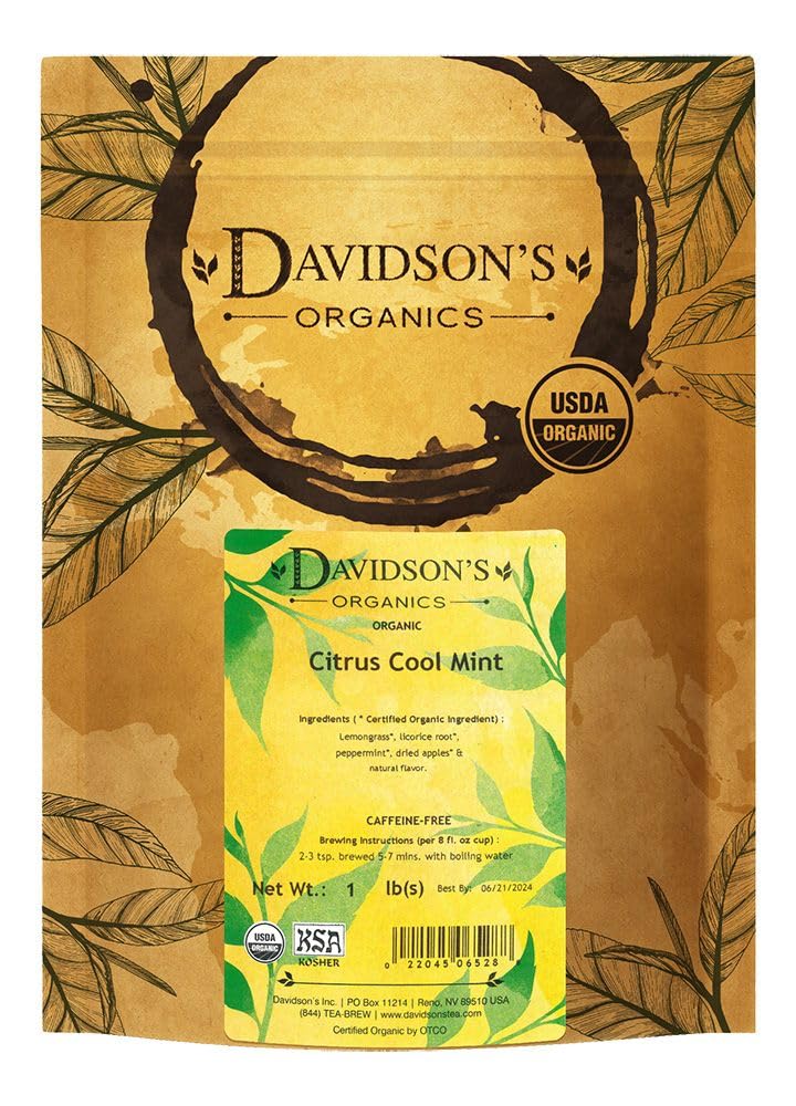 Davidson’s Organics, Citrus Cool Mint, Loose Leaf Tea, 16-Ounce Bag
