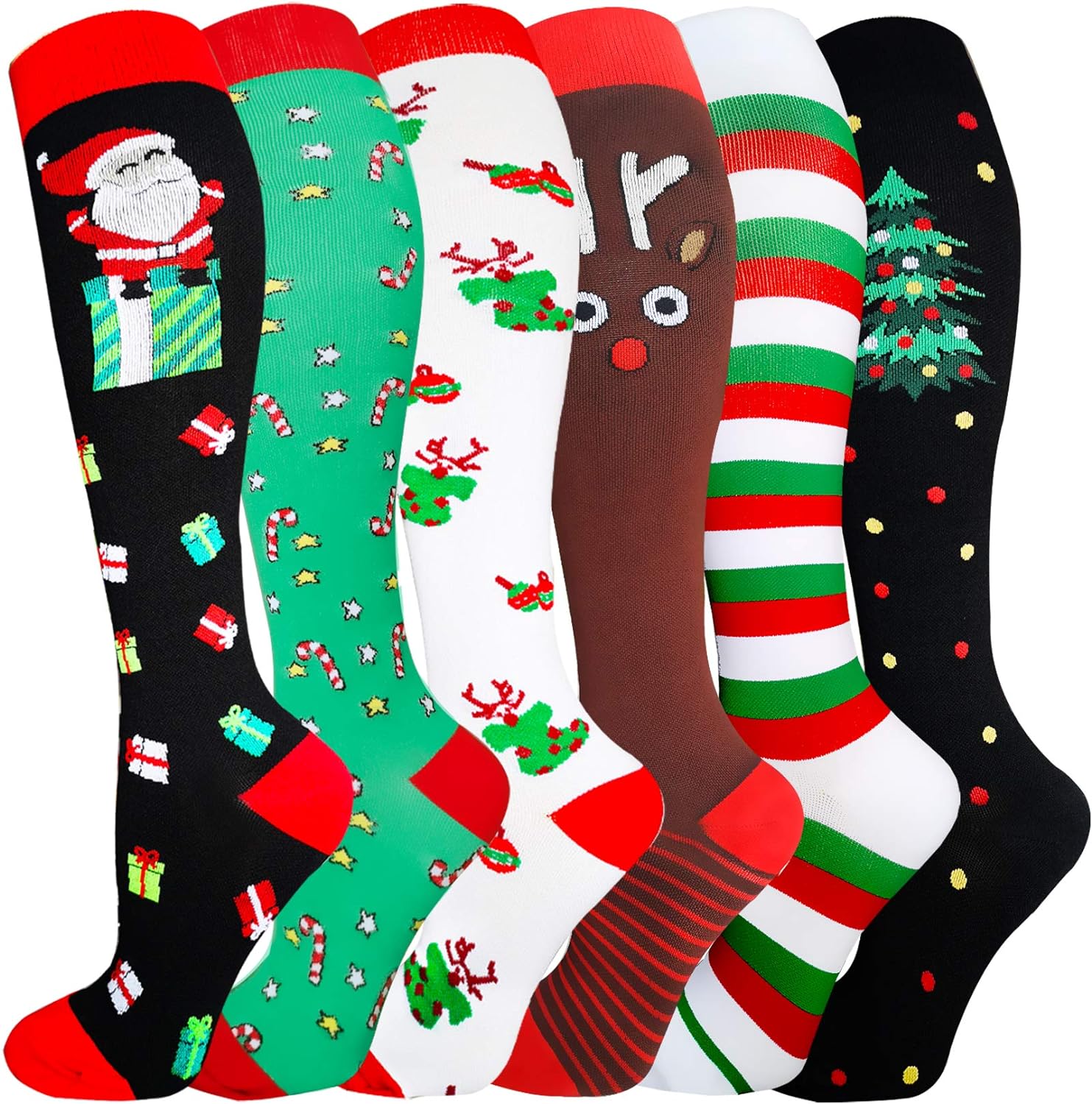 Hi Clasmix Graduated Compression Socks for Women&Men Wide Calf Comfort Best for Circulation,Pregnancy,Media,Nurse,Running,Travel