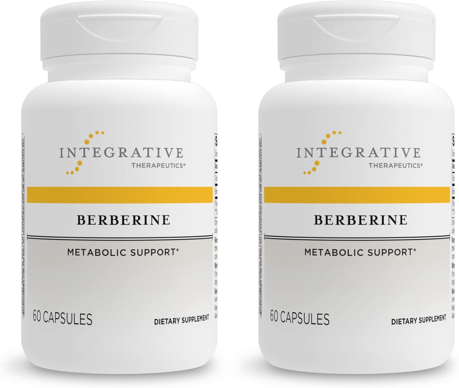 Integrative Therapeutics Berberine – 1000–1500 mg Daily – Berberine HCL Supplement for Metabolic Support* – Gluten-Free & Vegan Supplements for Men & Women – 60 Capsules, 2 Pack