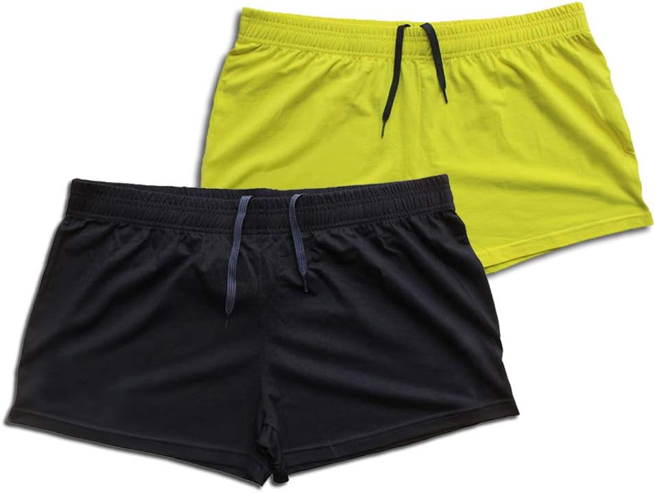 JEEING GEAR Men’s Bodybuilding Gym Workout Fitness Shorts 3″ Inseam inch Cotton Without Pocket
