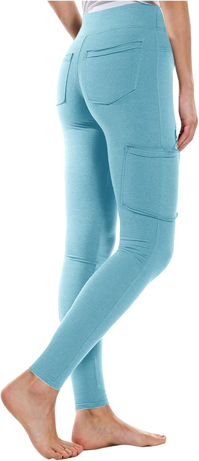 Leggings with Pockets for Women Pockets Cargo Tights Butt Lifting High Waisted Yoga Pants for Workout Athletic
