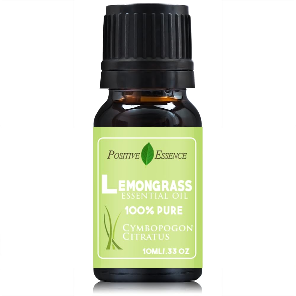 Lemongrass Essential Oil, 100% Pure and Natural, Premium Grade, Organic Thai Lemongrass Oil for Diffuser or Skin Products, 10ml 0.33 fl oz, Cymbopogon Citratus