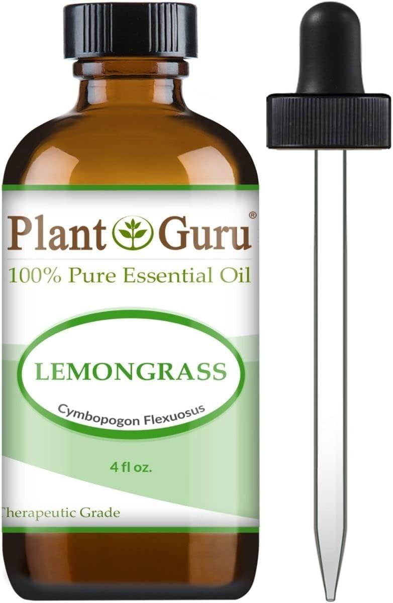 Lemongrass Essential Oil 4 oz 100% Pure Undiluted Therapeutic Grade for Aromatherapy Diffuser, Natural Healthy Skin, Body and Hair Growth