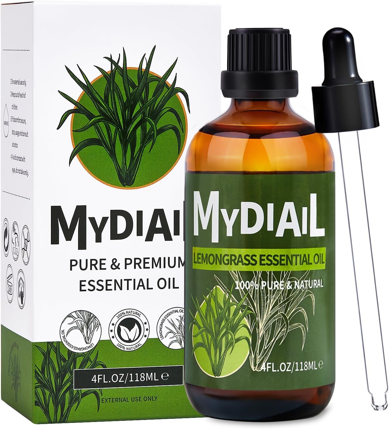 Lemongrass Essential Oil 4oz Pure Lemongrass Oil Natural Undiluted Essential Oil for Humidifier, Diffuser, Massage, Home Cleaning, Skin & Hair Care, Candle Making – 118ml